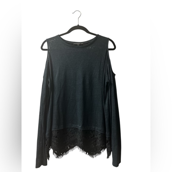 Generation Love x Revolve Martha Lace Cold Shoulder Top 100% Linen - Size Large - Picture 3 of 10